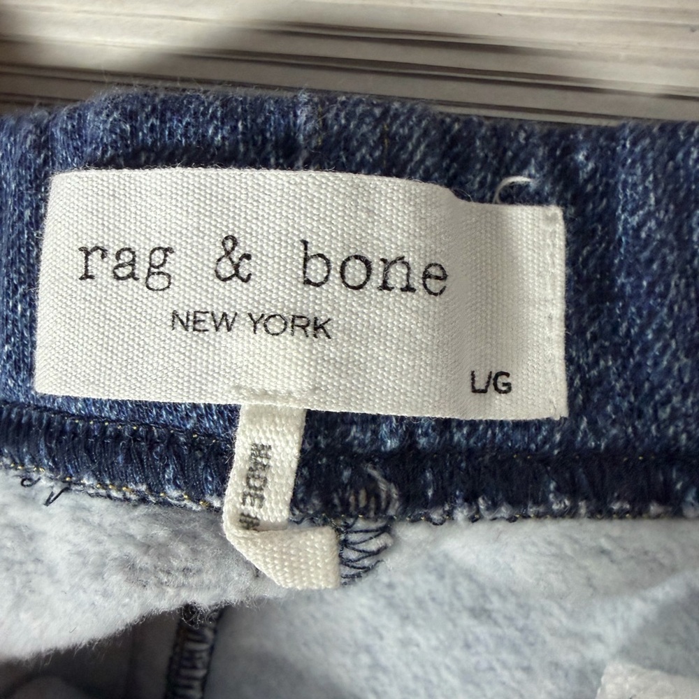 rag & bone Miramar Sweatpant High-Rise Straight-Leg Jeans in Medium Blue L - Picture 8 of 10
